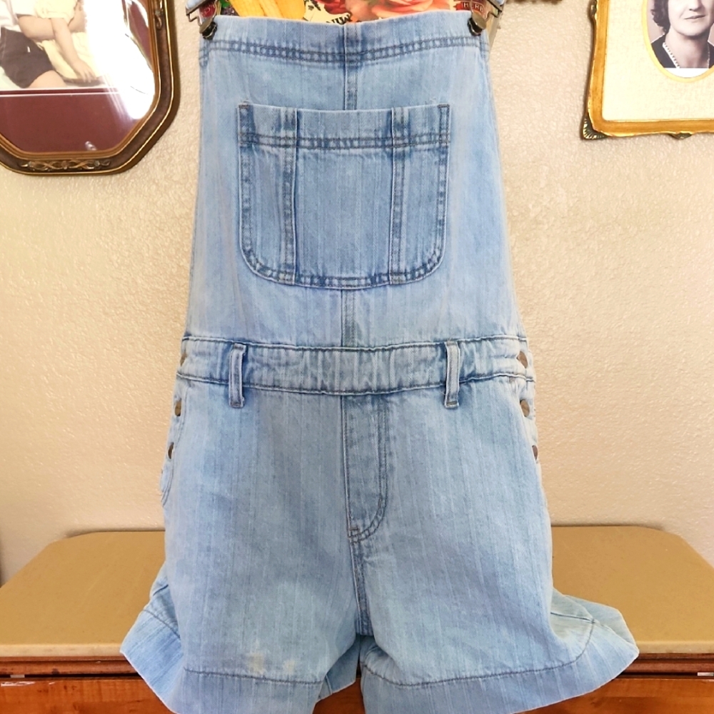 Denim Shortalls Pink Lily